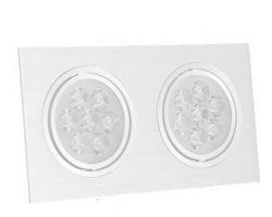 Foco doble Downlight Square empotrar LED 2x18W Blanco Frío